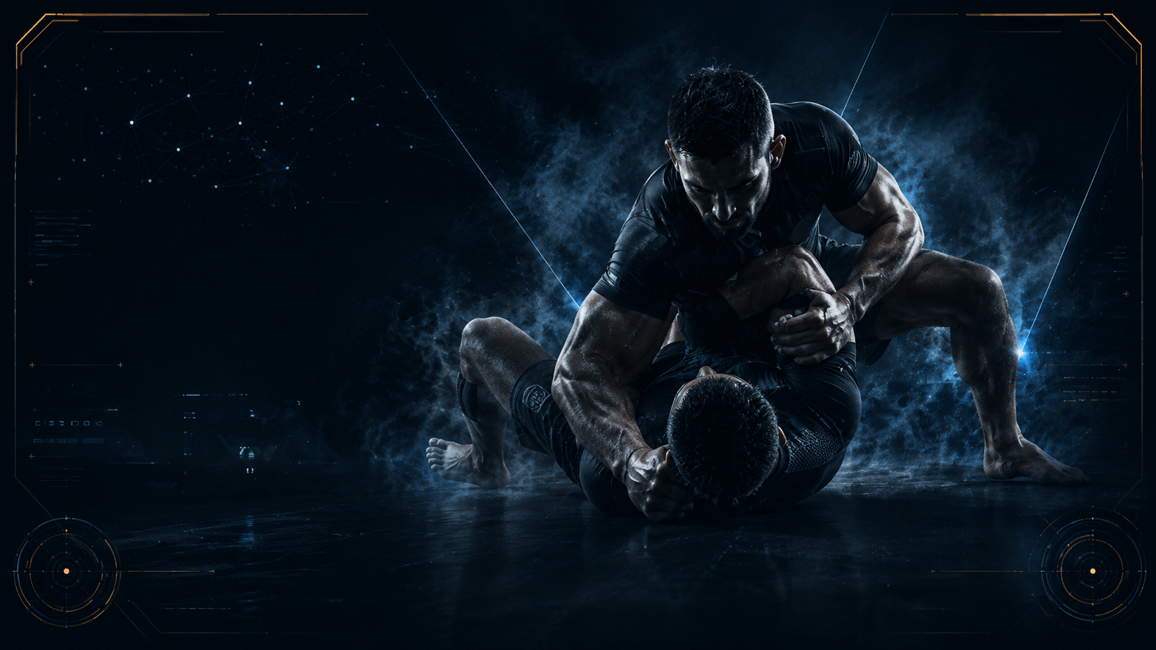 Dos competidores entrenando grappling, representando la comunidad de clubes que alimenta el motor competitivo